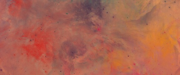 Colorful grunge art painting. Effect of light hot colored of sunset clouds cloud on the sunset sky background. Burning background. Abstract watercolor grunge background design.