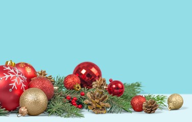 Wall Mural - christmas beautiful tree decorations for holiday