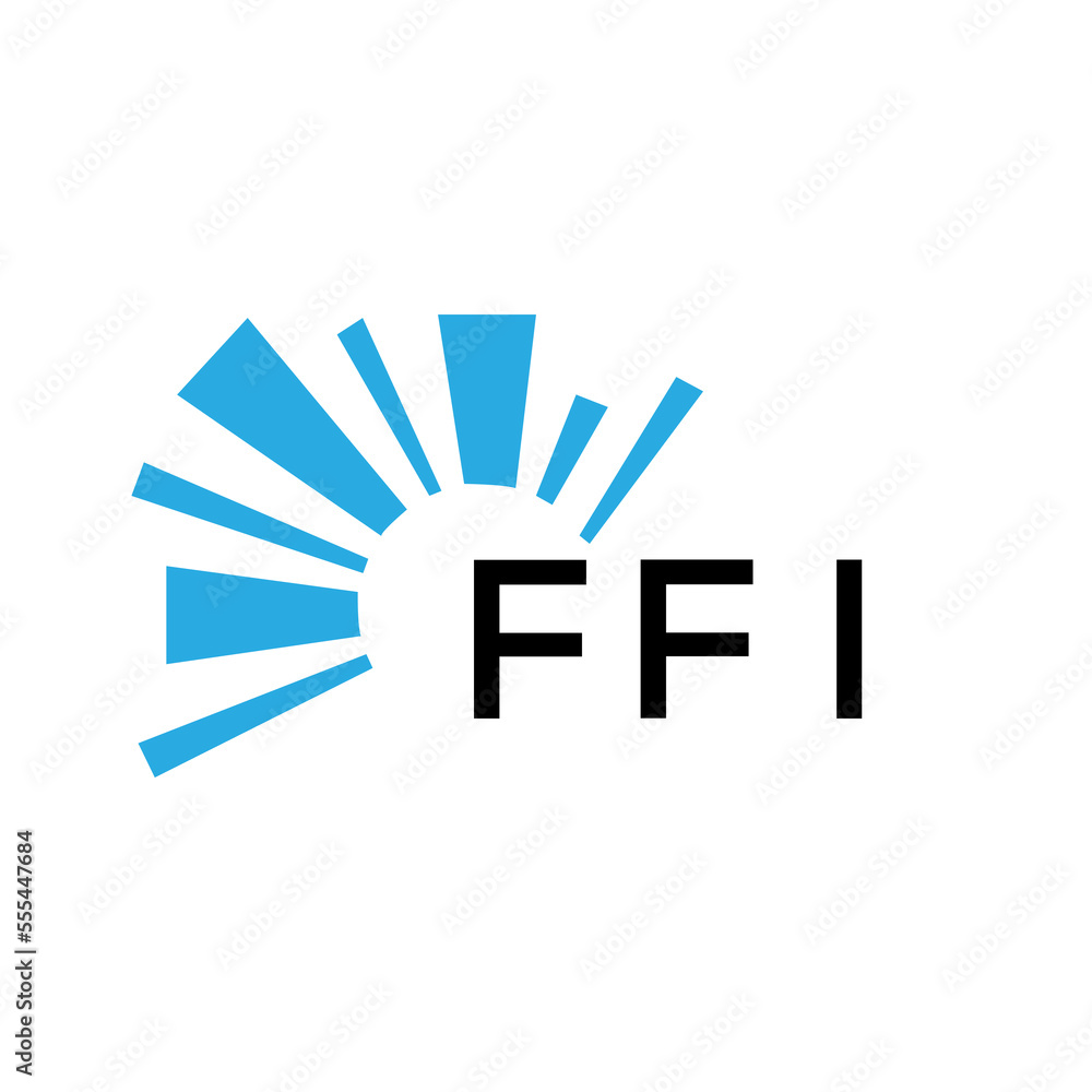 FFI letter logo. FFI blue image on white background and black letter. FFI technology  Monogram logo design for entrepreneur and business. FFI best icon.
