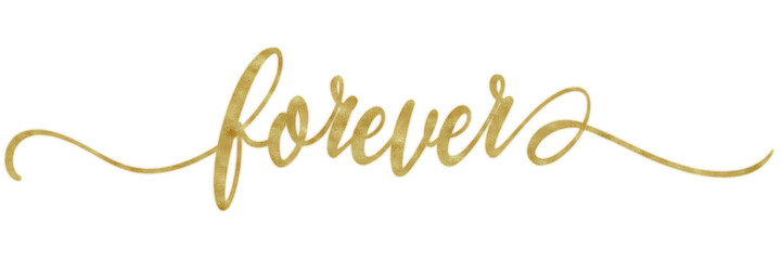 forever hand writing calligraphy with golden ink