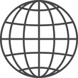 Worldwide line icon. World map round grid