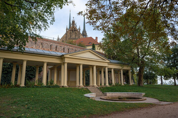 Wall Mural - Denis Gardens Colonnade and Cathedral of St. Peter and Paul - Brno, Czech Republic