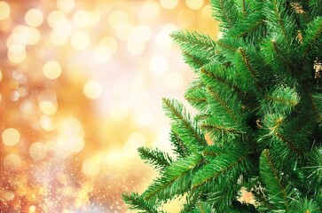 Poster - Beautiful holiday christmas background with tree