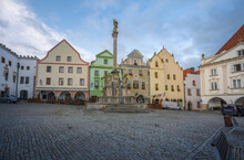 Plague Column At Svornosti Square - Cesky Krumlov, Czech Republic