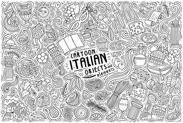 Wall Mural - Set of Italy traditional symbols and objects