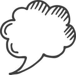 Wall Mural - speech bubble in comic doodle style. message cloud sketch