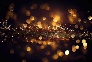 Poster - gold beautiful abstract background, glitter lights bokeh