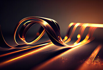 Wall Mural - gold 3d illustration abstract background with space for your text