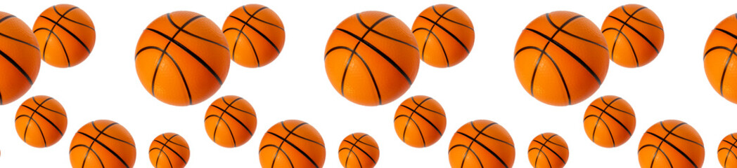 panorama patern of small basketballs
