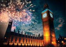 Fireworks. New Years Eve In London. Big Ben Fireworks. Fireworks In The Sky. New Year's Eve, Sylvester. 