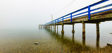 Pier In The Fog On Crescent Beach; Surrey, British Columbia, Canada