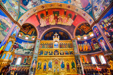 Frescoes, Holy Trinity Cathedral, Founded In 1902; Sibiu, Transylvania Region, Romania