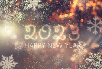 Sticker - Greeting new year card with 2023 numbers