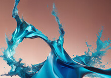 Abstract Blue Fluid Background (Generative AI)	

