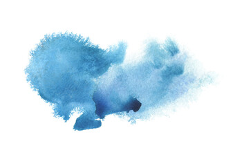 Wall Mural - png abstract smoke blue colors watercolor and ink cloud blot on transparent backgrownd.