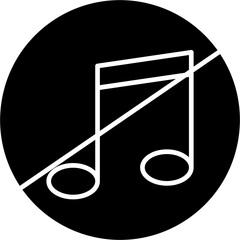 Sticker - No Music Icon