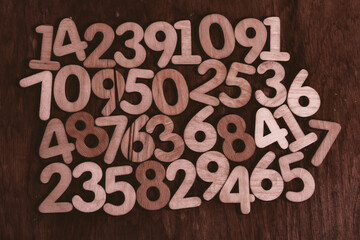 Wall Mural - Background of numbers. from zero to nine. Numbers texture. Finance data concept. Mathematic. Seamless pattern with numbers. financial crisis concept. Business success.