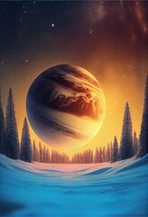 Wall Mural - The planet in space. Generative AI