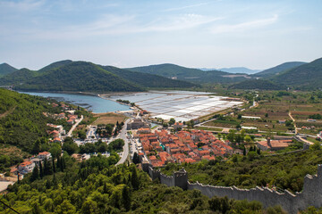 Wall Mural - The Salt Flats of Ston in Croatia