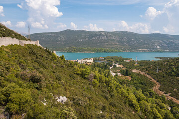 the walls of Ston in Croatia in Europe