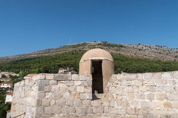 Wall Mural - A lookout on the walled city of Dubrovnik