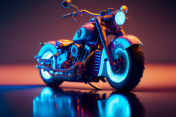 Wall Mural - Beautiful motorcycle.  Image created with Generative AI technology.