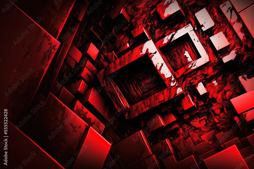 Abstract red square as a backdrop Generative AI Stock Illustration ...
