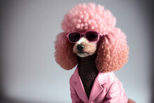 A Poodle In A Pink Suit , Ai Generated