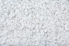 Coarse Salt Background, Top View. Sea Salt Texture.