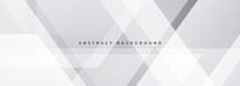 Soft Gray Abstract Modern Banner Design. White Wide Geometric Abstract Background. Vector Illustration