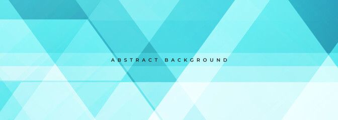 Turquoise modern abstract wide banner with geometric shapes. Turquoise abstract background. Vector illustration