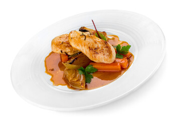 Wall Mural - Grilled chicken breasts and vegetables