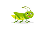 Fototapeta Dinusie - Vector grasshopper cartoon concept design illustration