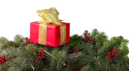 Wall Mural - beautiful christmas decorations and gift background