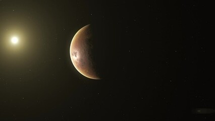 Wall Mural - Planet Venus And Sun In The Outer Space. Solar System. animation
