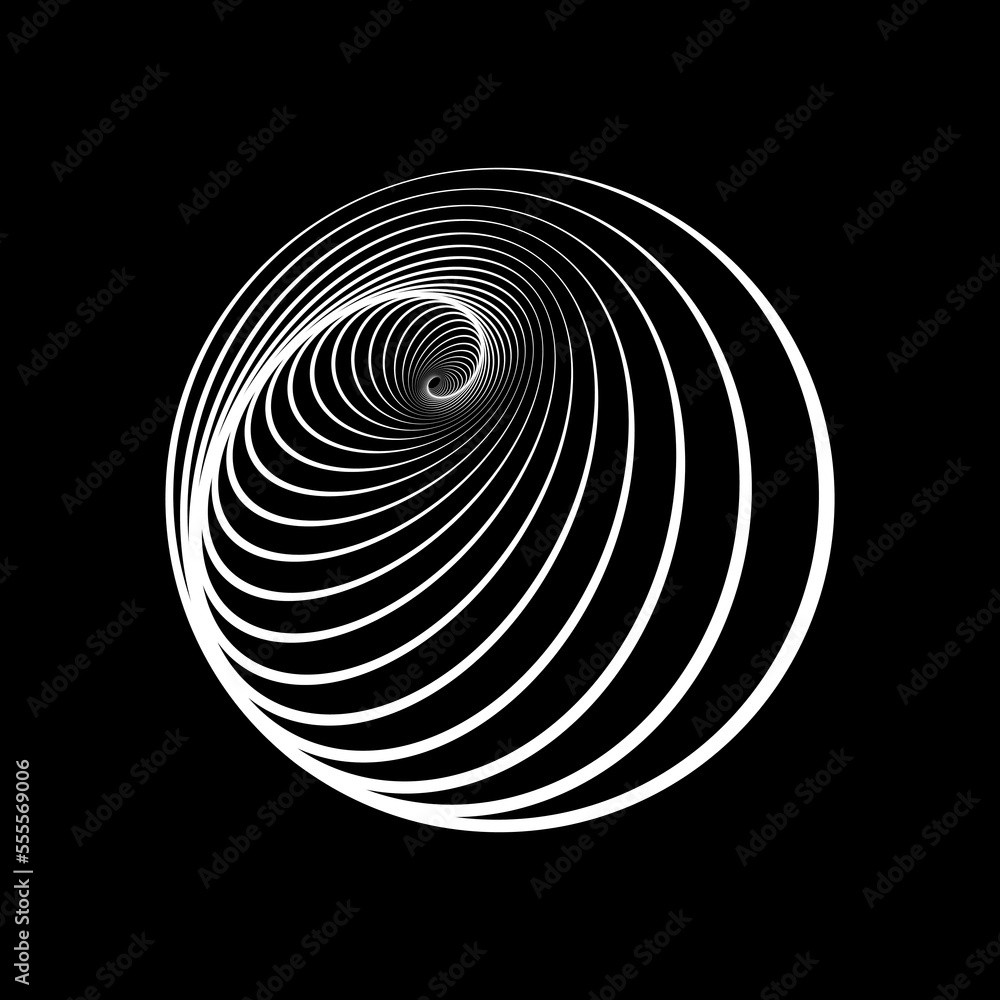 Abstract circle lines in spiral form. Minimal art. Vector geometric ...
