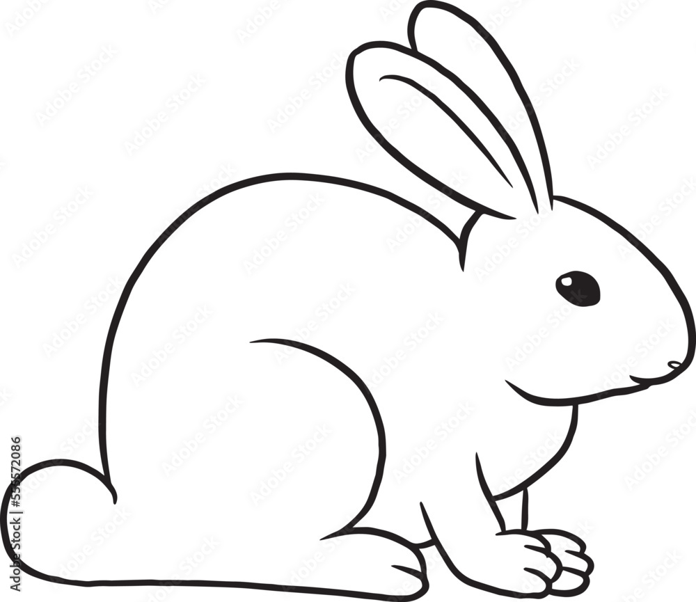 rabbit cartoon animal cute kawaii doodle line drawing coloring page