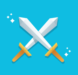 crossed swords cartoon vector illustration