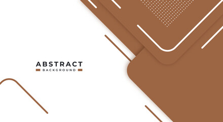 Wall Mural - Abstract Brown Background Geometric Shape Paper Layers with Copy Space for Decorative web layout, Poster, Banner, Corporate Brochure and Seminar Template Design