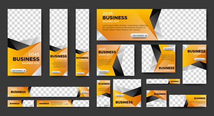 Wall Mural - web advertising banner template design. modern web layout set with standard size. vector