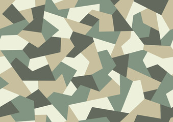 Wall Mural - Geometric camouflage texture seamless pattern. Abstract modern military polygonal ornament for fabric and fashion print. Vector background.
