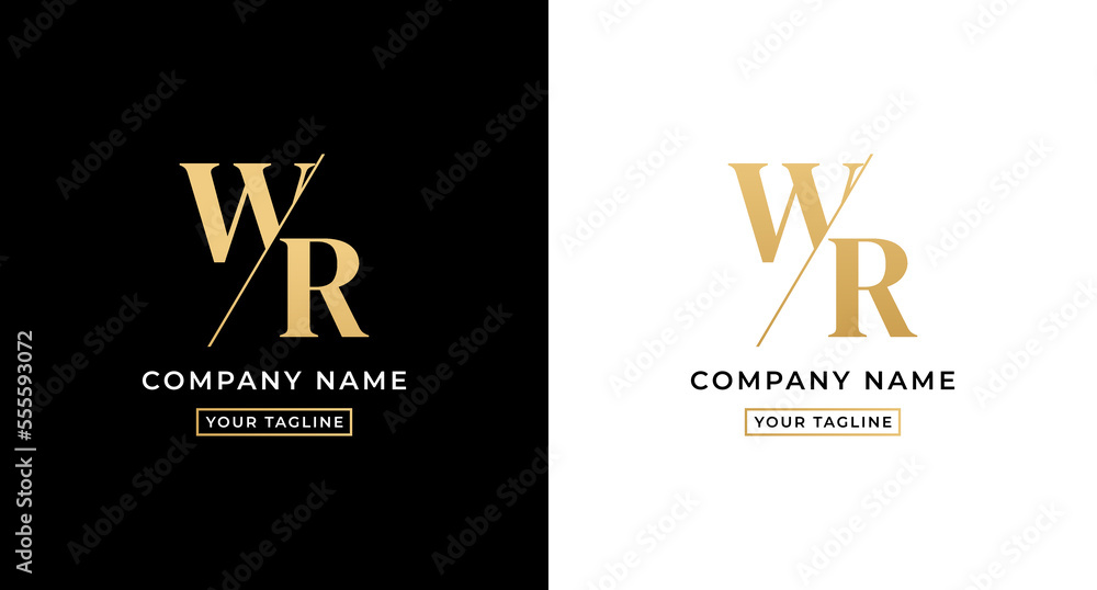 Vector de Stock WR logo letter or WR letter logo vector on white and ...