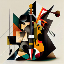 Abstract Background Of Jazz Instruments