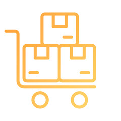 Poster - Delivery cart pixel perfect gradient linear vector icon. Warehouse equipment. Parcels, goods transportation. Storage. Thin line color symbol. Modern style pictogram. Vector isolated outline drawing