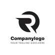 simple black letter r for logo company design