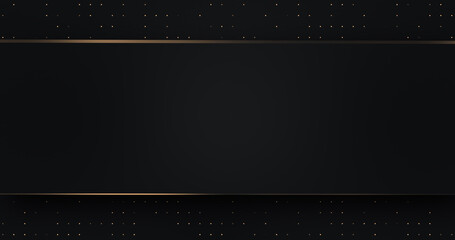 black luxury background with golden straight stripes. dark elegant dynamic abstract bg. trendy geome
