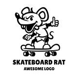 Fototapeta Pokój dzieciecy - Illustration vector graphic of skateboard Rat, good for logo design