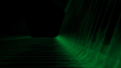Wall Mural - galactic portal with linear connections. optical illusion of a laser tunnel. technological connectio