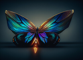 Leinwandbilder - butterfly on black background