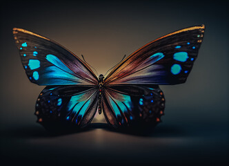 Leinwandbilder - butterfly on black background